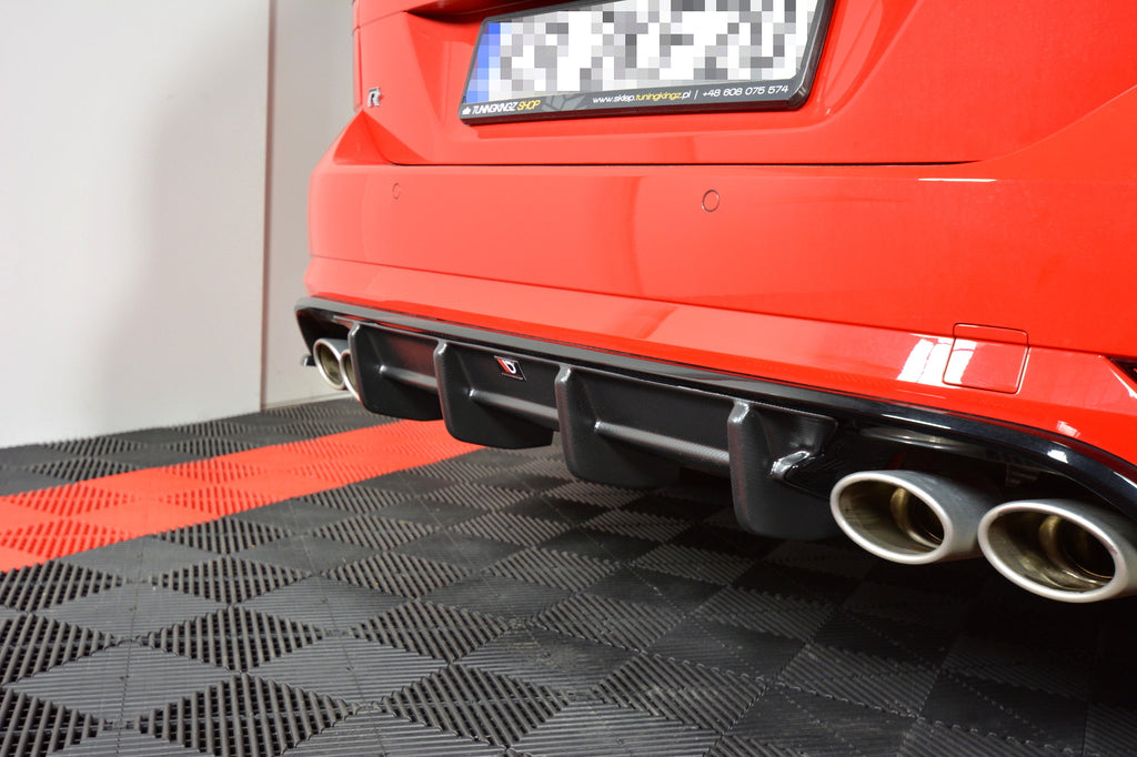 Maxton Design Diffusor Heck Ansatz passend für VW GOLF 7 R VARIANT FACELIFT  schwarz Hochglanz