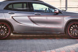 Maxton Design Seitenschweller Ansatz passend für Mercedes GLA 45 AMG SUV (X156) vor Facelift schwarz Hochglanz