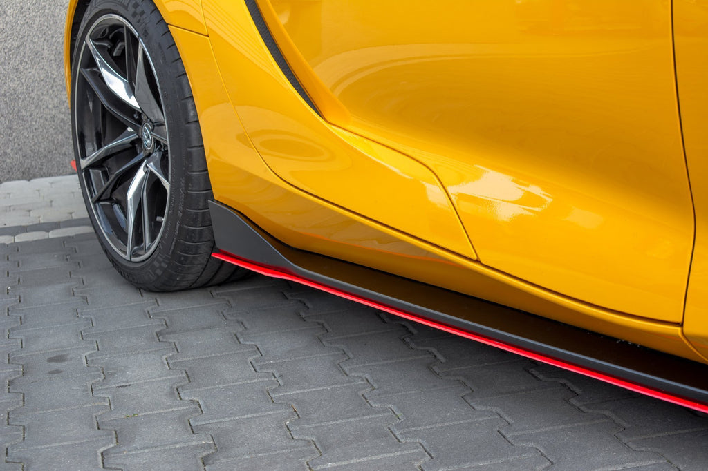 Maxton Design Seitenschweller Ansatz passend für V.2 Toyota Supra Mk5 schwarz Hochglanz