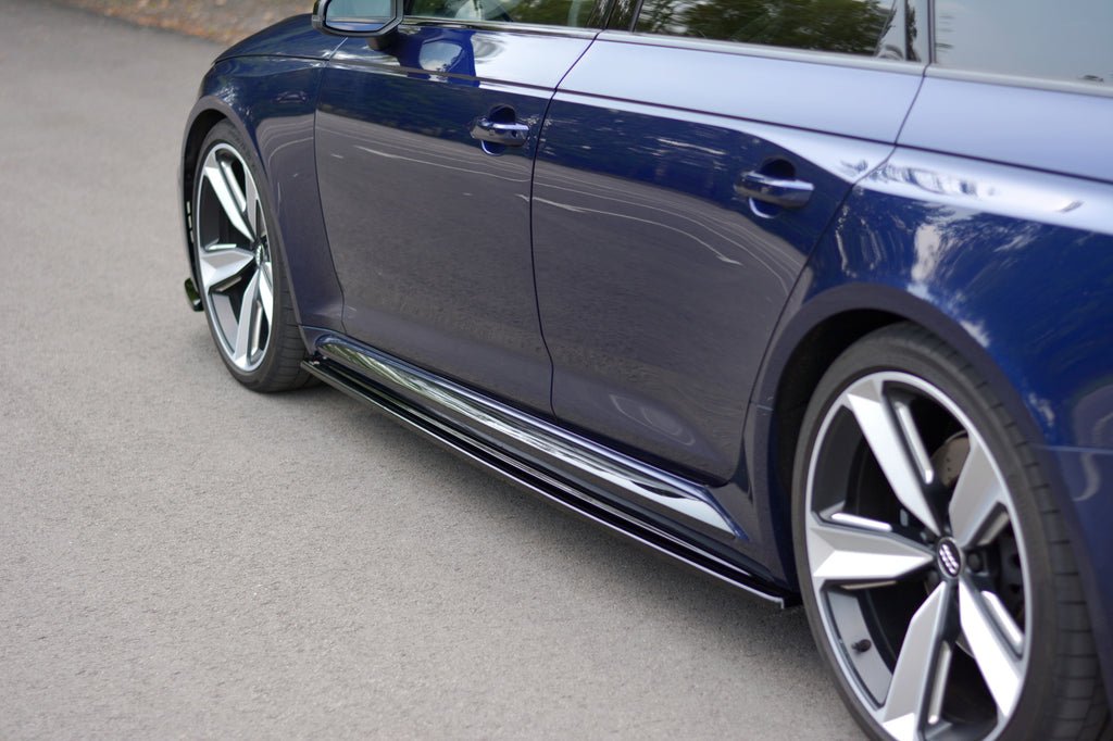 Maxton Design Seitenschweller Ansatz passend für Audi RS4 B9  schwarz Hochglanz