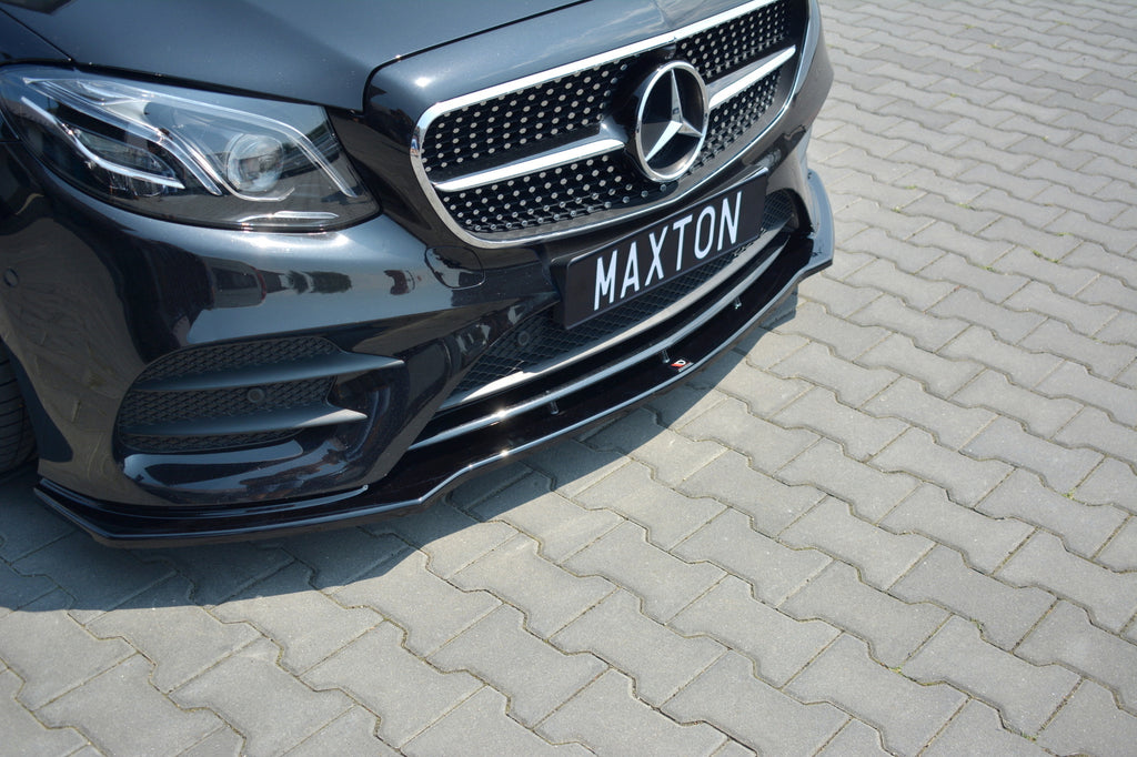 Maxton Design Front Ansatz passend für V.1 Mercedes-Benz E-Klasse W213 Coupe (C238) AMG-Line schwarz Hochglanz