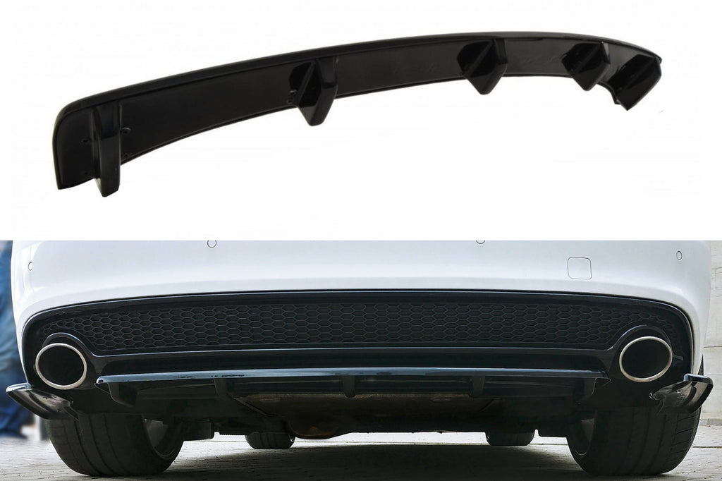 Maxton Design Mittlerer Diffusor Heck Ansatz passend für AUDI A5 S-LINE Facelift DTM LOOK schwarz Hochglanz