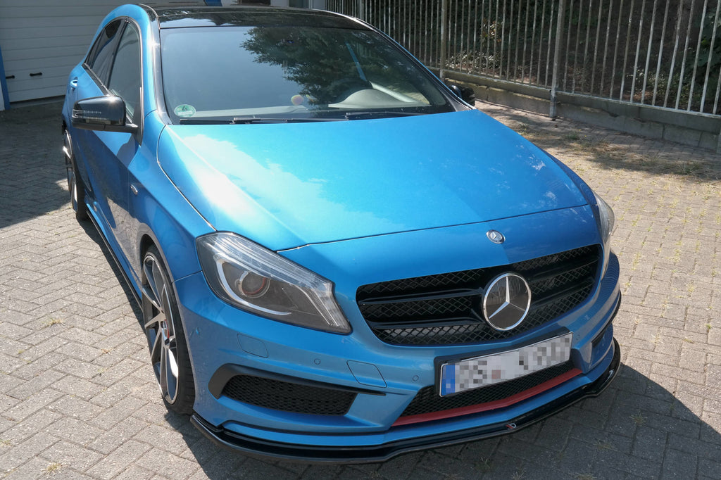 Maxton Design Front Ansatz passend für Mercedes W176 AMG-LINE vor Facelift schwarz Hochglanz