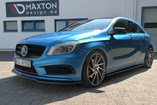 Laden Sie das Bild in den Galerie-Viewer, Maxton Design Front Ansatz passend für Mercedes W176 AMG-LINE vor Facelift schwarz Hochglanz