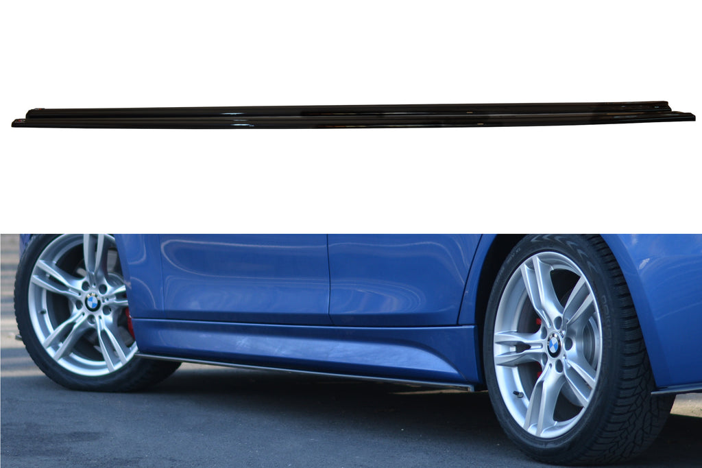 Maxton Design Seitenschweller Ansatz passend für BMW 3er F30 PHASE-II SEDAN M-SPORT schwarz Hochglanz