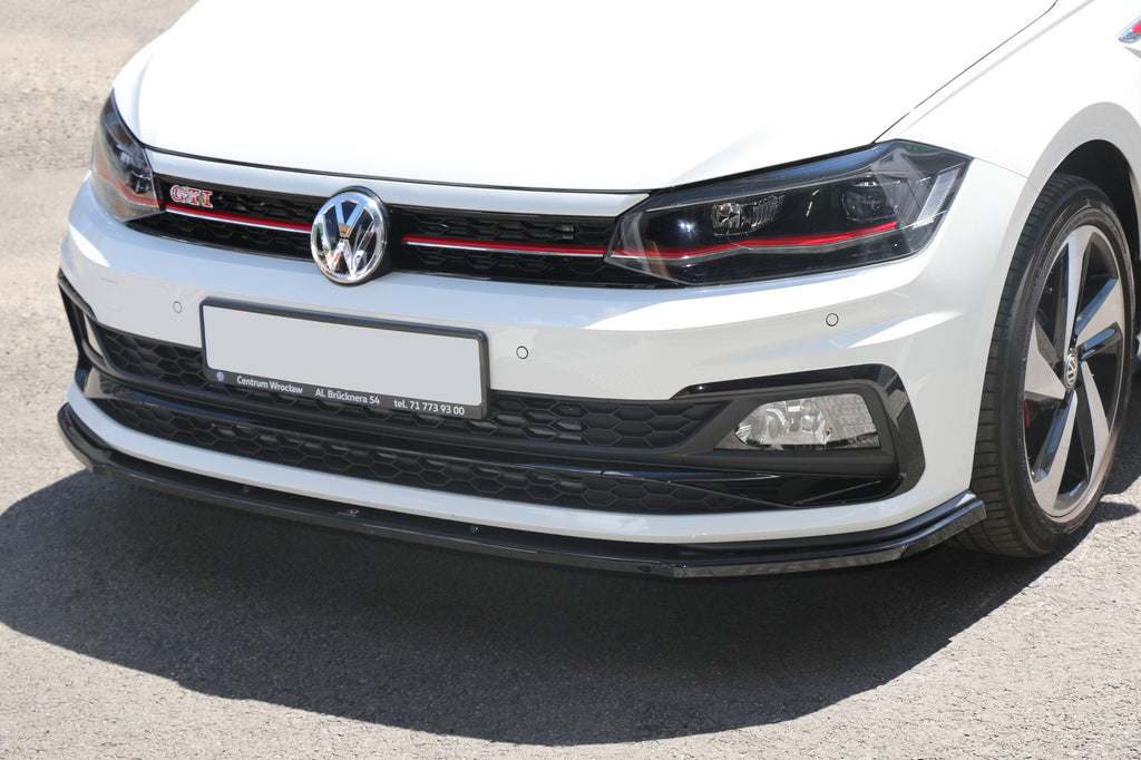 Maxton Design Front Ansatz passend für V.1 VW POLO MK6 GTI schwarz Hochglanz