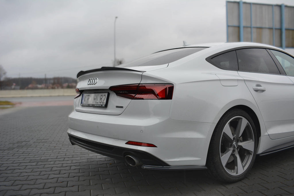 Maxton Design Spoiler CAP passend für Audi A5 S-Line F5 Sportback schwarz Hochglanz