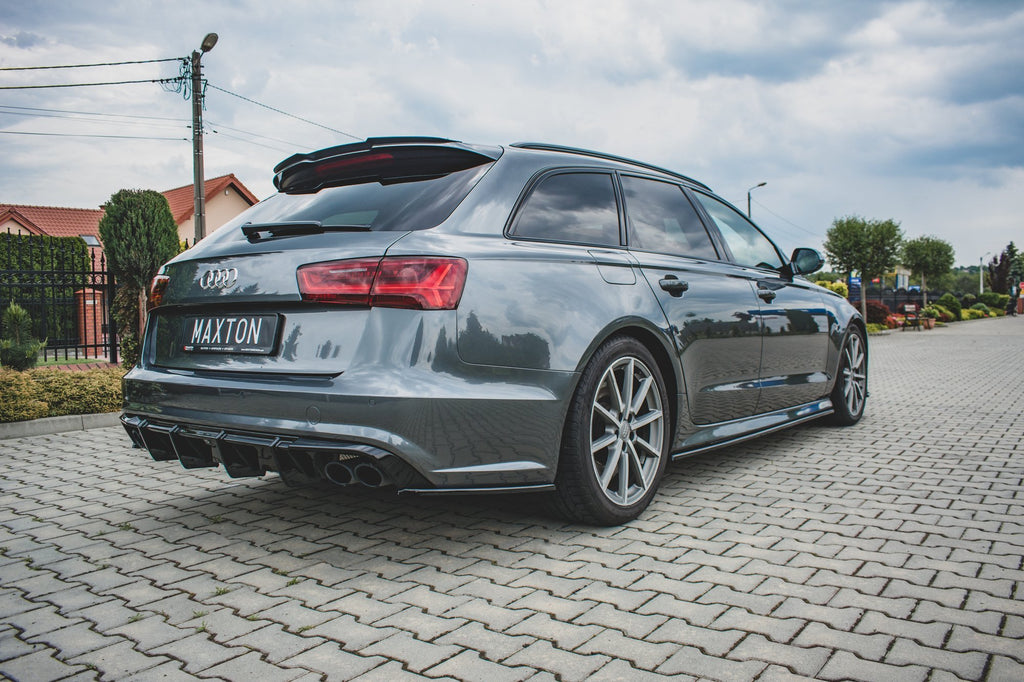 Maxton Design Spoiler CAP passend für passend für Audi S6 / A6 S-Line C7 Avant schwarz Hochglanz schwarz Hochglanz