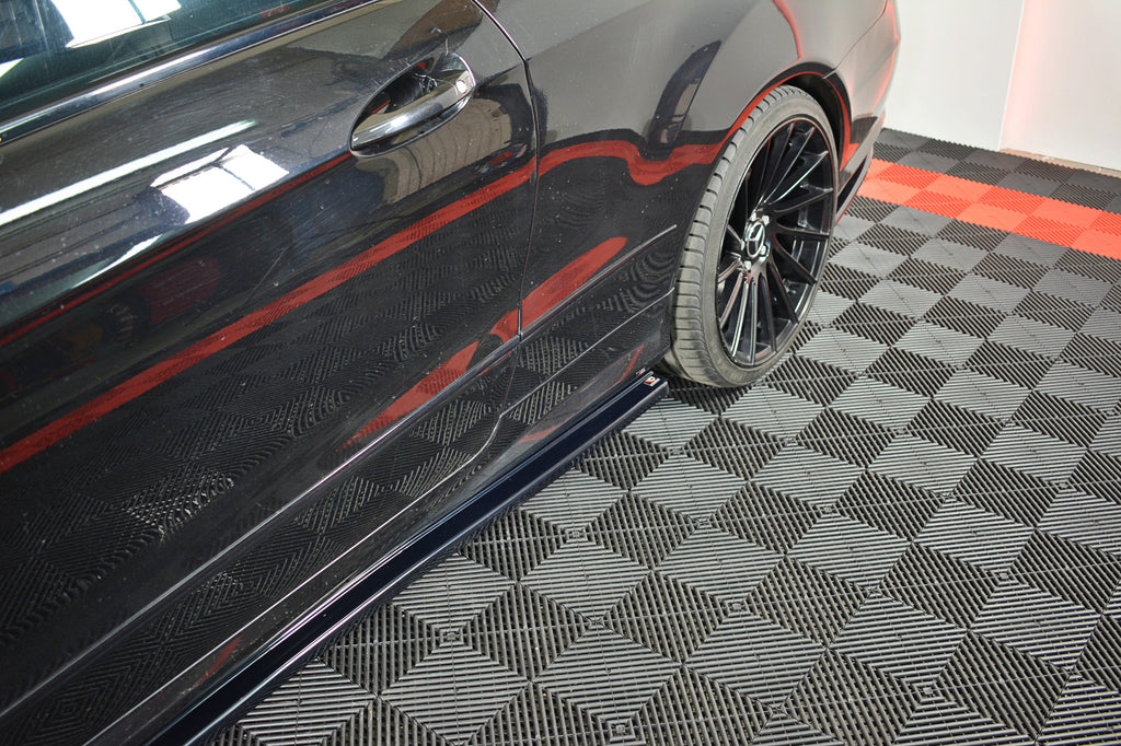 Maxton Design Seitenschweller Ansatz passend für Mercedes-Benz E-Klasse W207 Coupe AMG-Line schwarz Hochglanz