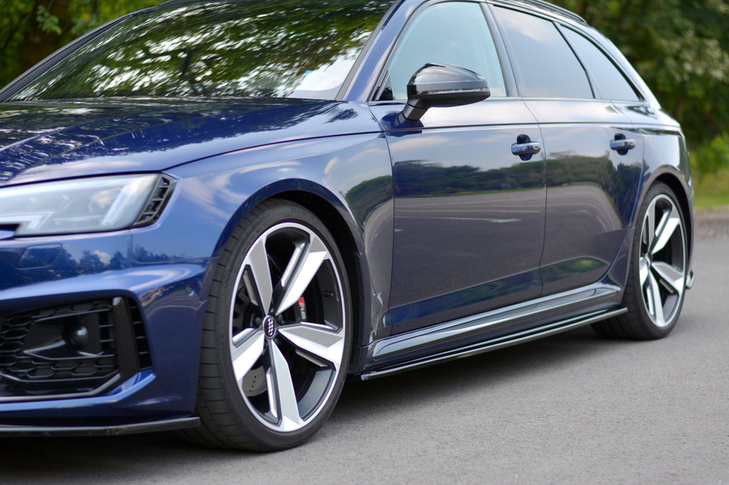 Maxton Design Seitenschweller Ansatz passend für Audi RS4 B9  schwarz Hochglanz