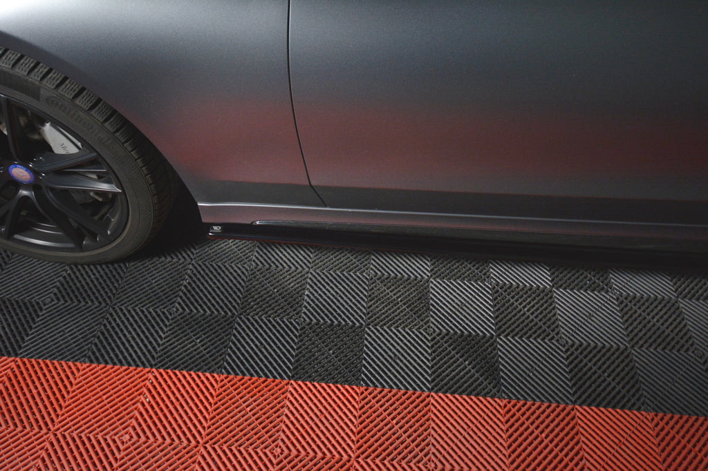 Maxton Design Seitenschweller Ansatz passend für MERCEDES- BENZ C-KLASSE W205 COUPE AMG-LINE schwarz Hochglanz