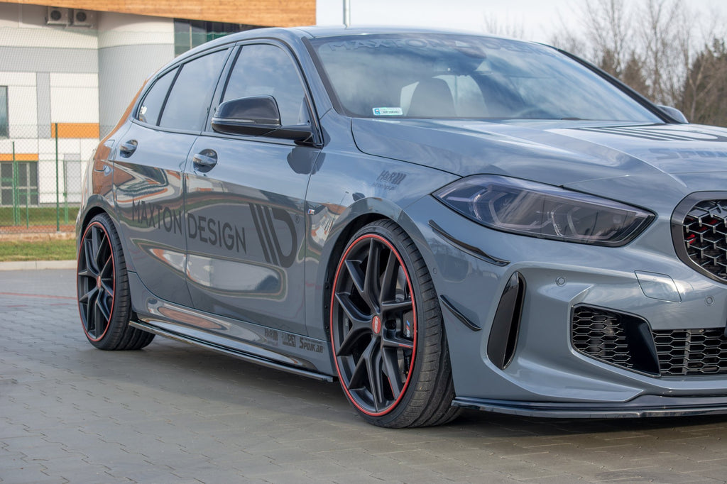 Maxton Design Seitenschweller Ansatz passend für V.1 BMW 1er F40 M-Paket/ M135i  schwarz Hochglanz