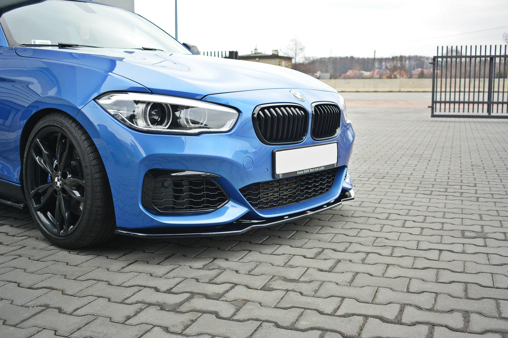 Maxton Design Front Ansatz passend für V.1 BMW 1er F20/F21 M-Power FACELIFT schwarz Hochglanz