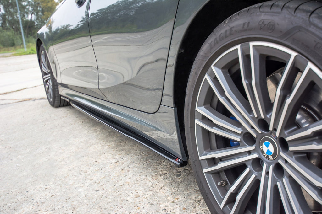 Maxton Design Seitenschweller Ansatz passend für BMW 3er G20 M Paket schwarz Hochglanz