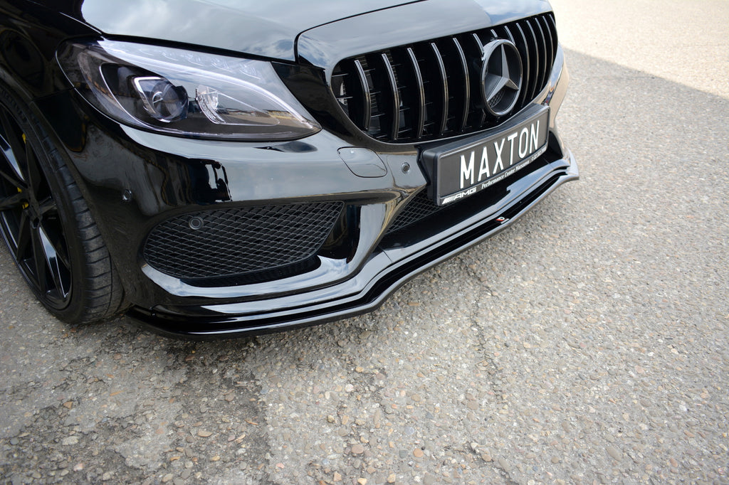 Maxton Design Front Ansatz passend für V.1 MERCEDES- BENZ C43 AMG W205 schwarz Hochglanz