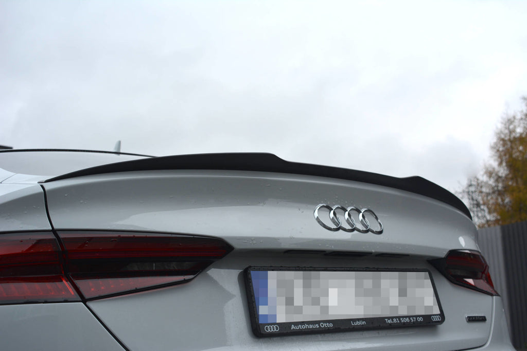 Maxton Design Spoiler CAP passend für Audi A5 S-Line F5 Sportback schwarz Hochglanz