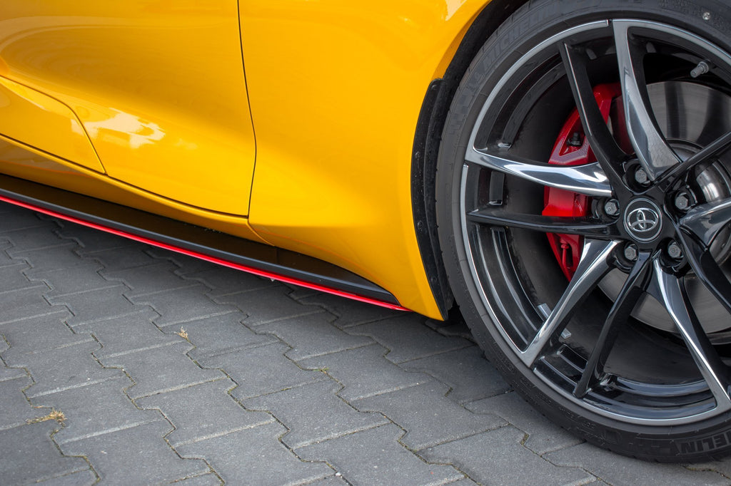 Maxton Design Seitenschweller Ansatz passend für V.2 Toyota Supra Mk5 schwarz Hochglanz