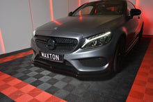 Laden Sie das Bild in den Galerie-Viewer, Maxton Design Front Ansatz passend für V.1 MERCEDES- BENZ C-KLASSE W205 COUPE AMG-LINE schwarz Hochglanz