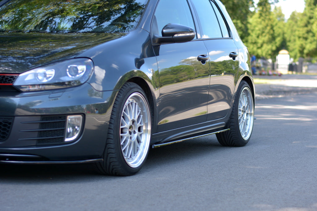 Maxton Design Seitenschweller Ansatz passend für VW GOLF 6 GTI/ GTD schwarz Hochglanz