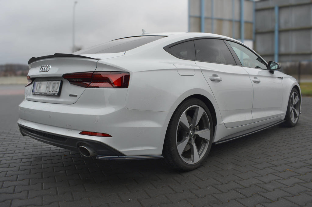 Maxton Design Seitenschweller Ansatz passend für Audi S5 / A5 S-Line F5 Sportback  schwarz Hochglanz