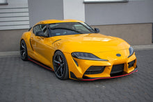 Laden Sie das Bild in den Galerie-Viewer, Maxton Design Seitenschweller Ansatz passend für V.2 Toyota Supra Mk5 schwarz Hochglanz