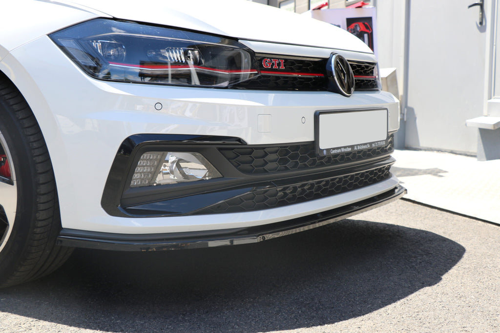 Maxton Design Front Ansatz passend für V.1 VW POLO MK6 GTI schwarz Hochglanz