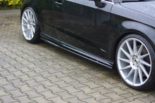 Laden Sie das Bild in den Galerie-Viewer, Maxton Design Seitenschweller Ansatz passend für Audi S3 / A3 S-Line 8V / 8V FL Hatchback schwarz Hochglanz