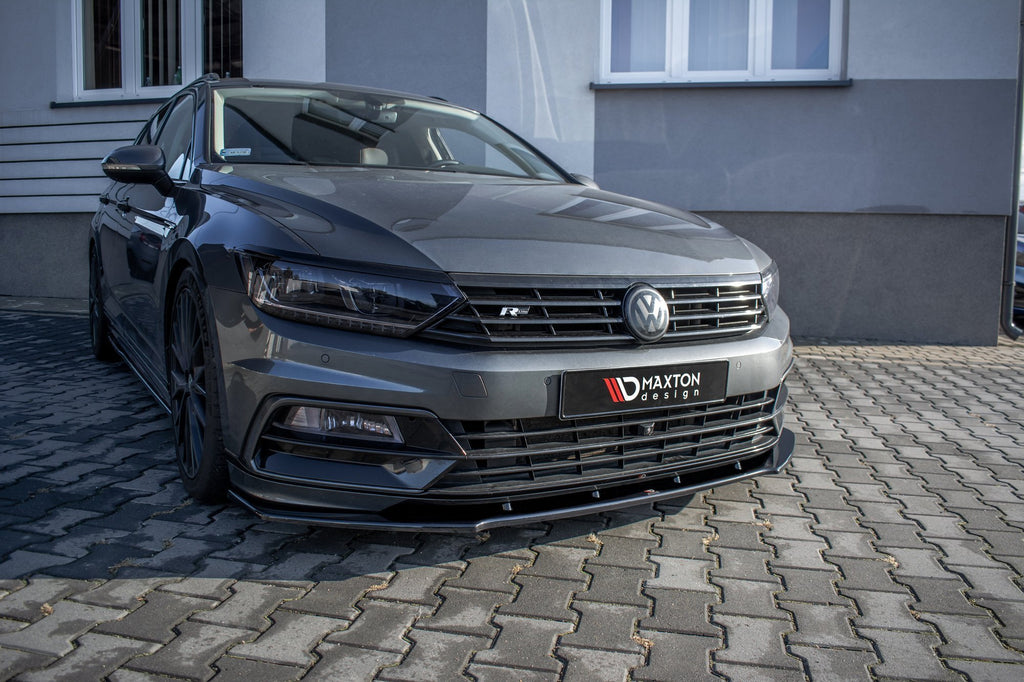 Maxton Design Front Ansatz passend für V.1 Volkswagen Passat R-Line B8 schwarz Hochglanz
