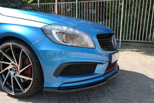 Laden Sie das Bild in den Galerie-Viewer, Maxton Design Front Ansatz passend für Mercedes W176 AMG-LINE vor Facelift schwarz Hochglanz