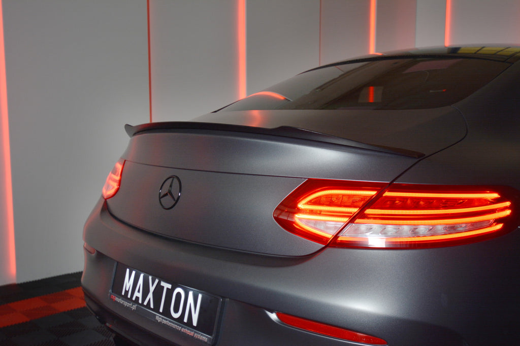 Maxton Design Spoiler CAP passend für MERCEDES- BENZ C-KLASSE W205 COUPE AMG-LINE schwarz Hochglanz