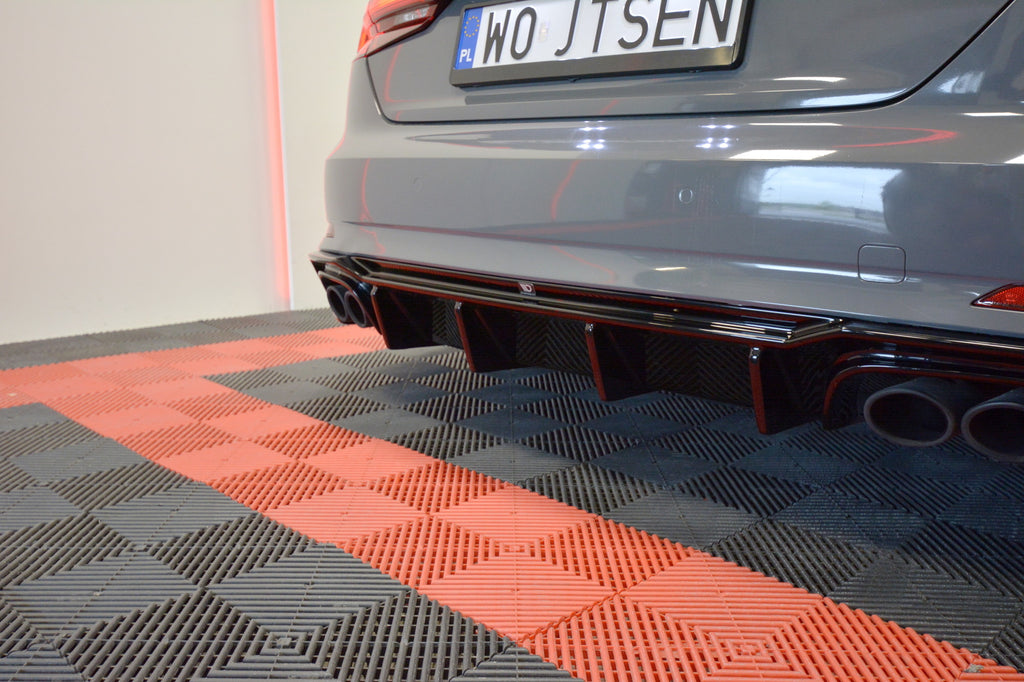 Maxton Design Diffusor Heck Ansatz passend für Audi S5 F5 Coupe / Sportback schwarz Hochglanz