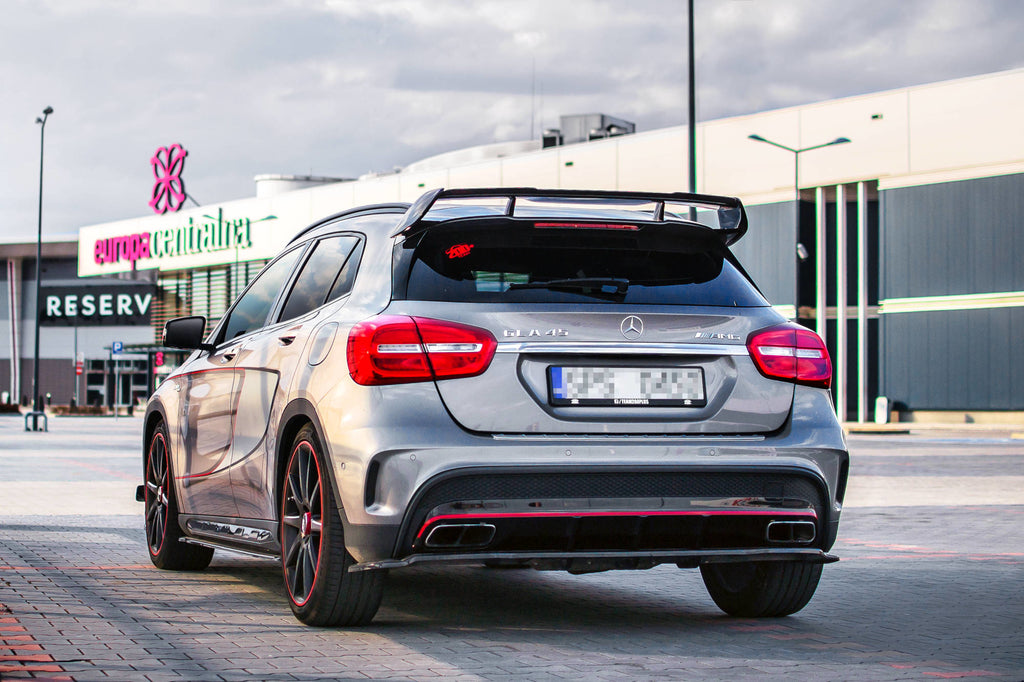 Maxton Design Seitenschweller Ansatz passend für Mercedes GLA 45 AMG SUV (X156) vor Facelift schwarz Hochglanz