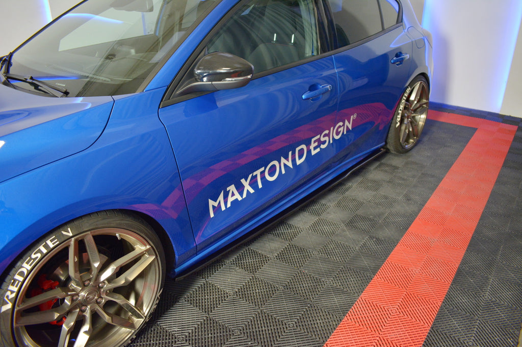 Maxton Design Seitenschweller Ansatz passend für V.3 Ford Focus ST / ST-Line Mk4 schwarz Hochglanz