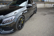 Laden Sie das Bild in den Galerie-Viewer, Maxton Design Seitenschweller Ansatz passend für MERCEDES- BENZ C43 AMG W205 schwarz Hochglanz