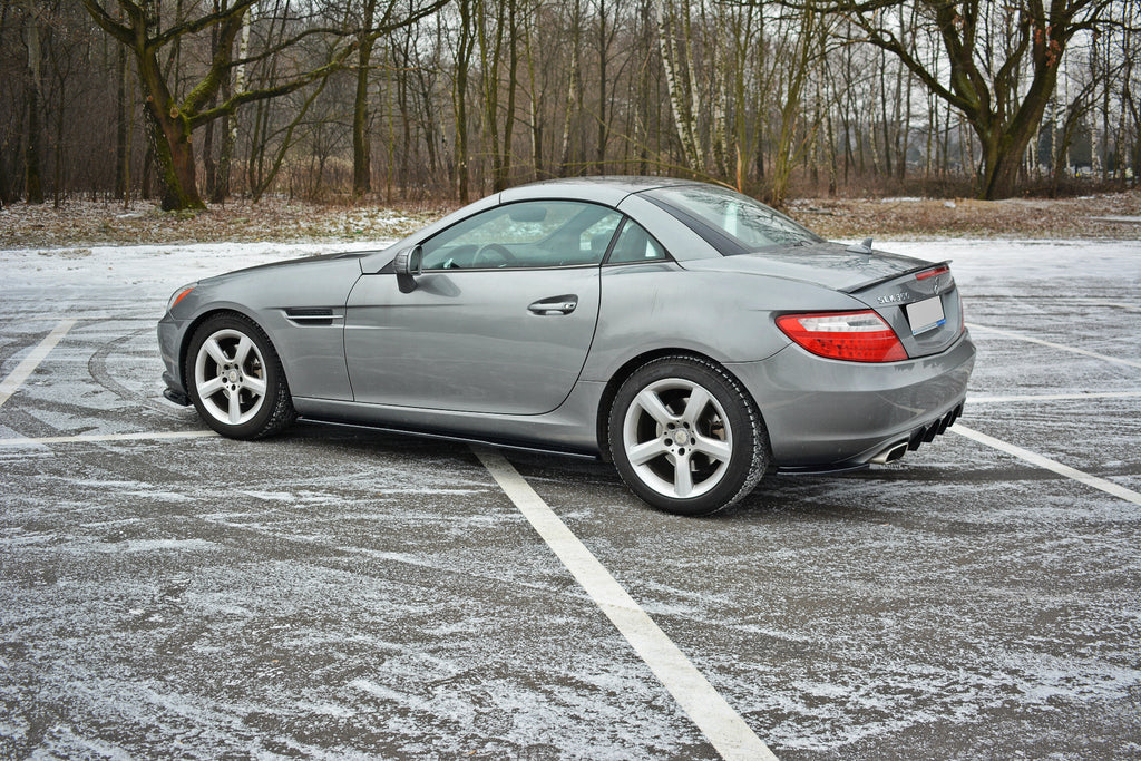 Maxton Design Seitenschweller Ansatz passend für Mercedes SLK R172 schwarz Hochglanz