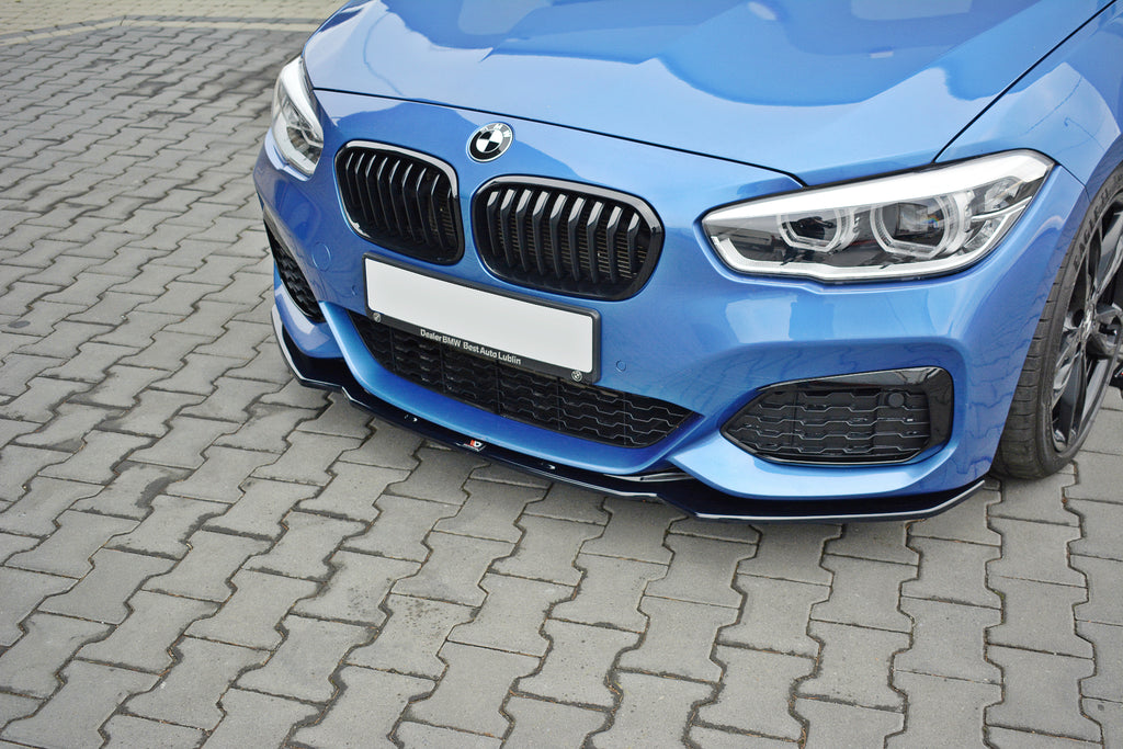 Maxton Design Front Ansatz passend für V.1 BMW 1er F20/F21 M-Power FACELIFT schwarz Hochglanz