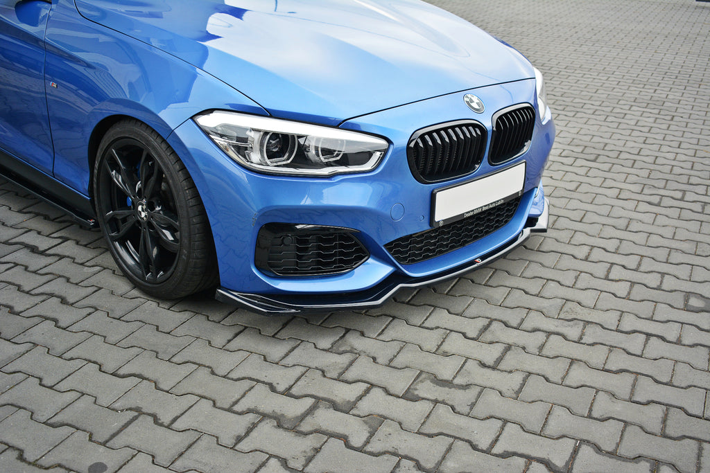 Maxton Design Front Ansatz passend für V.2 BMW 1er F20/F21 M-Power schwarz Hochglanz