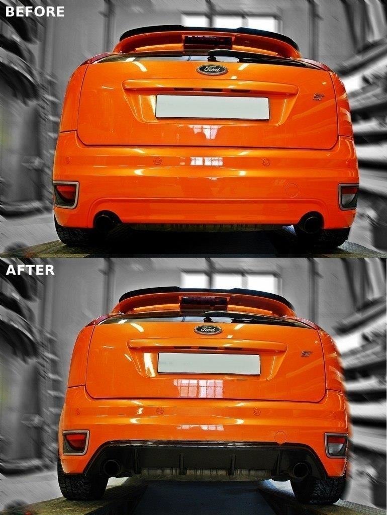 Maxton Design Diffusor Heck Ansatz passend für Ford Focus ST Mk2 schwarz Hochglanz