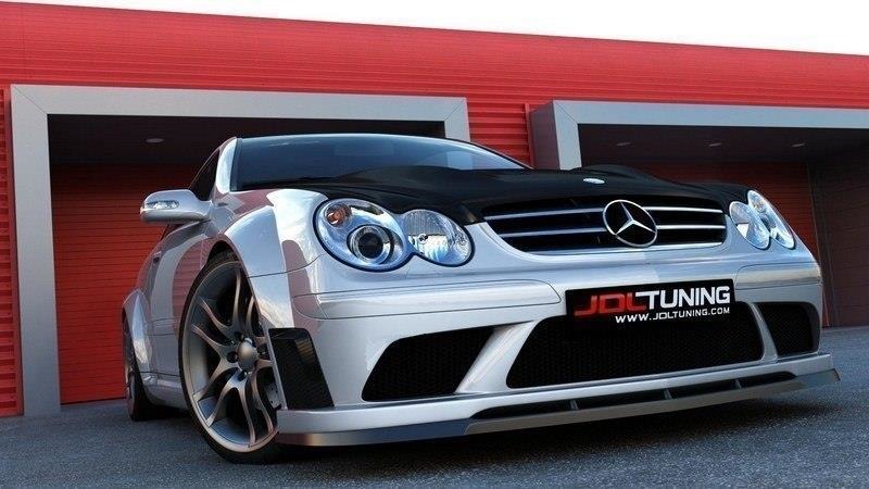Maxton Design Front Ansatz passend für MERCEDES CLK W209 (FÜR ME-CLK-209-BLACK-F1 STOßSTANGE) schwarz Hochglanz
