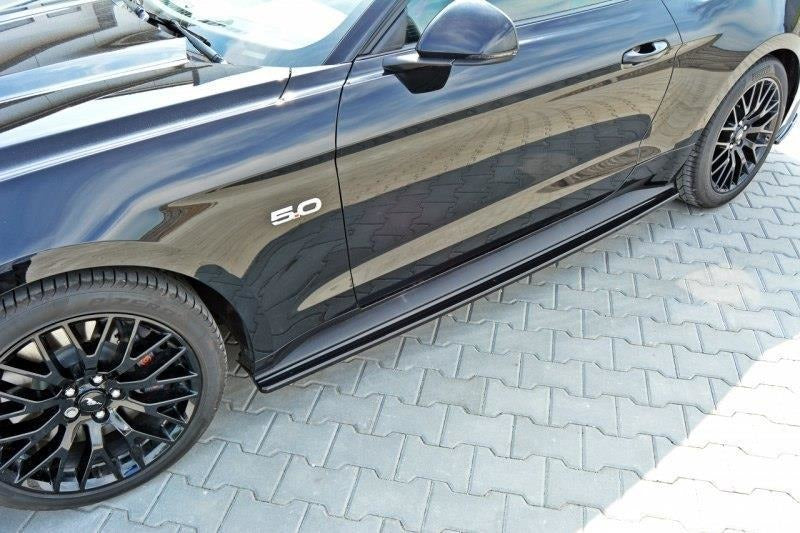 Maxton Design Seitenschweller Ansatz passend für Ford Mustang GT Mk6 schwarz Hochglanz