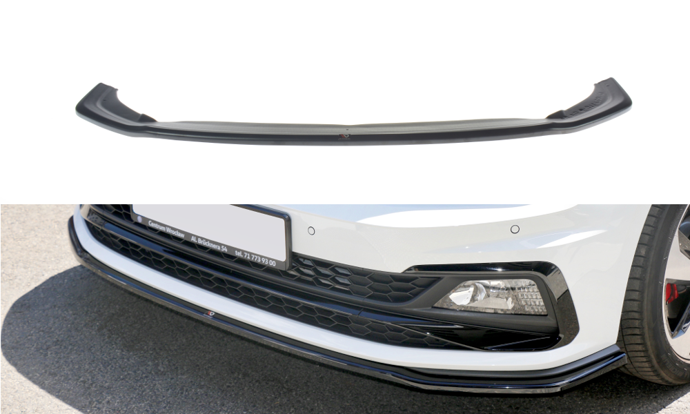 Maxton Design Front Ansatz passend für V.2 VW POLO MK6 GTI schwarz Hochglanz