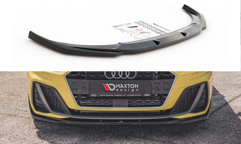 Maxton Design Front Ansatz passend für V.2 Audi A1 S-Line GB schwarz Hochglanz