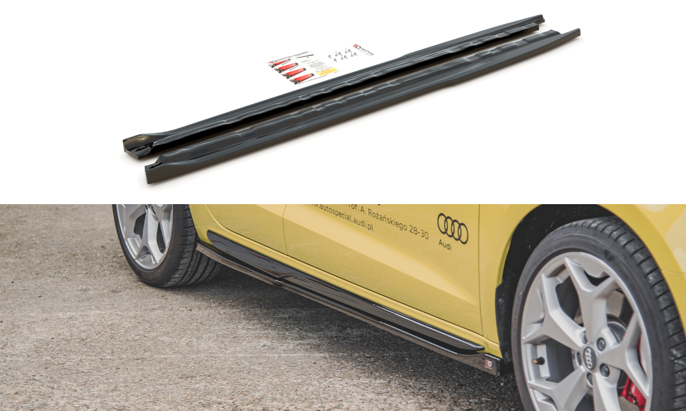 Maxton Design Seitenschweller Ansatz passend für Audi A1 S-Line GB schwarz Hochglanz