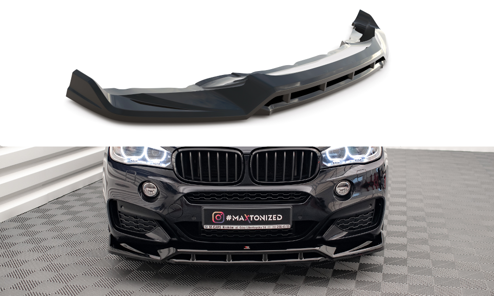 Maxton Design Front Ansatz V.3 für BMW X6 M-Paket F16 schwarz Hochglanz