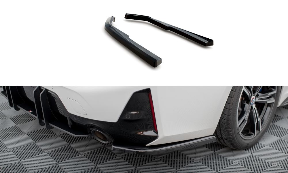 Maxton Design Heck Ansatz Flaps Diffusor für BMW M-Paket G20 / G21 Facelift schwarz Hochglanz
