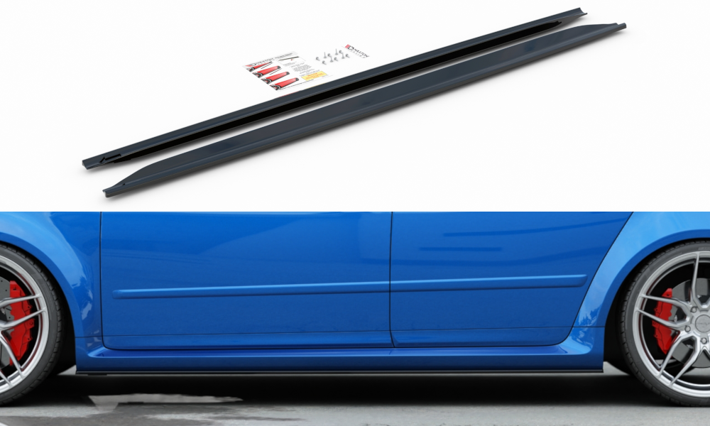 Maxton Design Seitenschweller Ansatz passend für Audi RS4 B7 schwarz Hochglanz