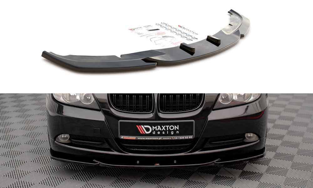 Maxton Design Front Ansatz V.2 für BMW 3er E90 schwarz Hochglanz