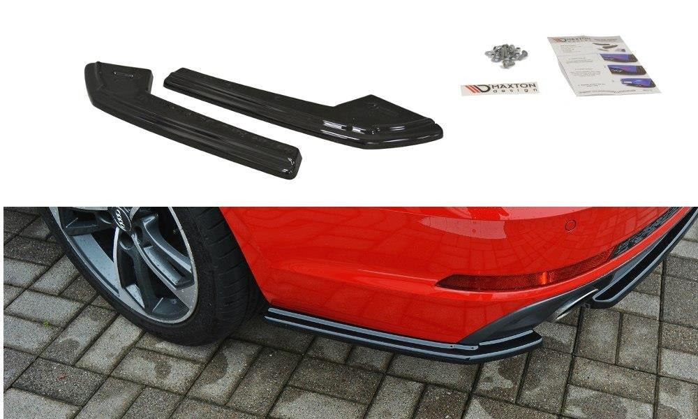 Maxton Design Heck Ansatz Flaps Diffusor passend für Audi A4 B9 S-Line schwarz Hochglanz
