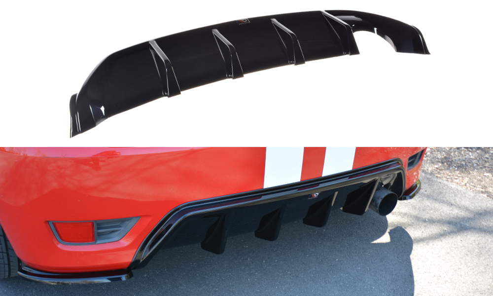 Maxton Design Diffusor Heck Ansatz passend für Ford Fiesta ST Mk6 schwarz Hochglanz