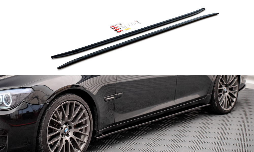 Maxton Design Seitenschweller Ansatz für BMW 7 M-Paket F01 schwarz Hochglanz